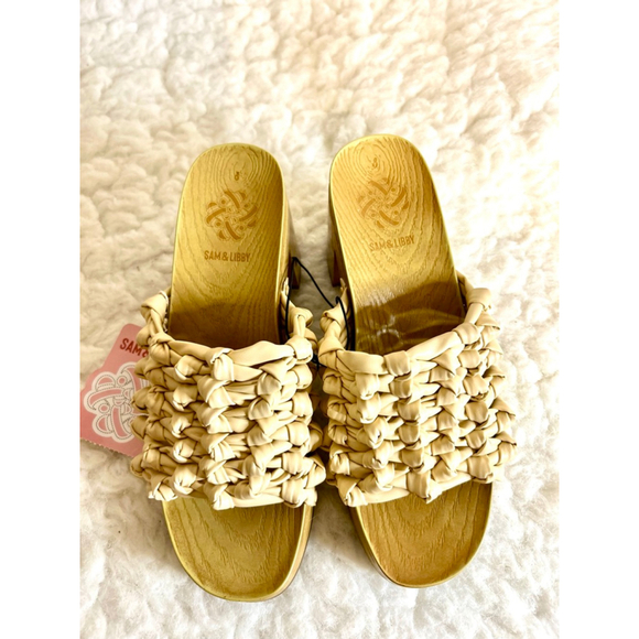 Sam & Libby Shoes - NWT Sam & Libby Women's Carina Knotted Wooden Mule Sandal Size 8